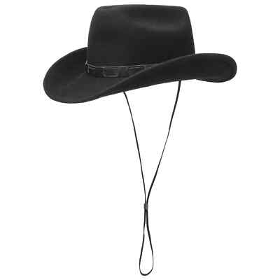 LIPODO Bill Cody Westernhut mit Kinnband Cowboyhut Hut Wollfilzhut Rodeohut