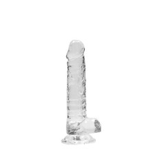 Sextoys Pour Tous Gode avec Testicules Crystal Clear 17 cm - REALROCK