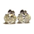 New GIA certified 14k white gold 3.03ct diamond oval earrings Screwbacks Natural — photo 4