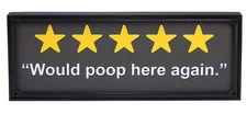 Would Poop Here Again 5 Stars Funny Bathroom Sign Home Wall Decor Print Plaque
