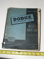 Original 1936-1942 Mopar Dodge Master Parts List