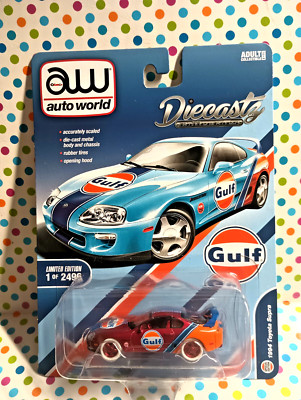 AUTO WORLD DIECASTZ EXCLUSIVE 1994 TOYOTA SUPRA Gulf  RED CHASE  NEW