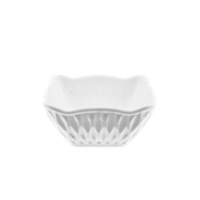 Almina Snackschalen-Set 200 ml mit Muster Servierschale in Weiß Porzellan
