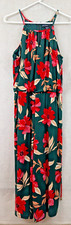NWT MAGGY LONDON sz 4 Lottie floral Halter Cropped Jumpsuit slinky 1677