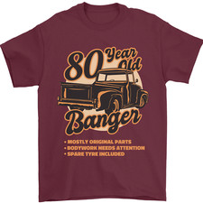 80 Year Old Banger Birthday 80th Year Old Mens T-Shirt 100 Cotton