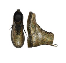 Dr. Martens Pascal 1460 Iridescent Gold Crackle Combat Boot Grunge US 6 UK 4 NEW