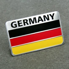 ALUMINUM German Flag Emblem Sticker Germany Decal Auto, Car, Truck 3.15"x2"  