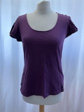 Betty Jackson Women's Cotton T-shirt Black Purple Size 12