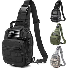 Tactical Backpack Waterproof Military Cross-Body Molle Sling Shoulder Chest Bag