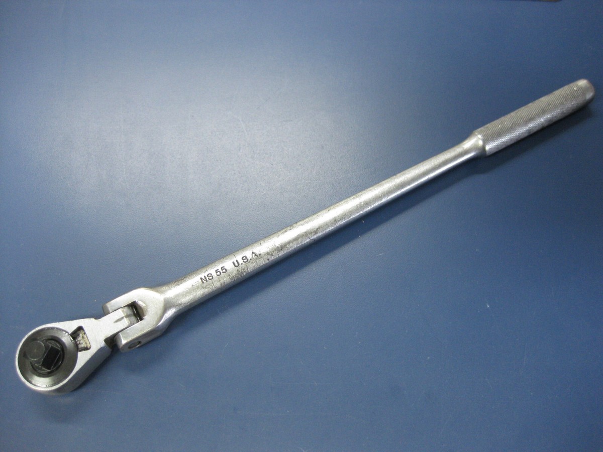 NAPA NS55 1/2 Drive Ratchet Flex Head Long Handle 16 Inch Button