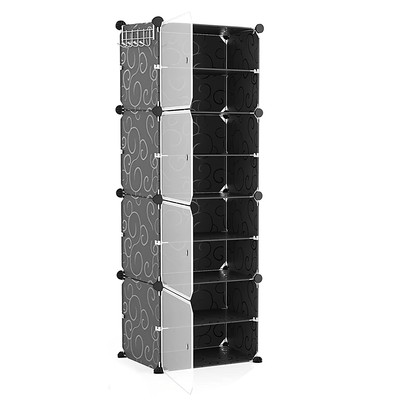 CUBEDIY Stackable Shoe Organizer Cabinet – Holds Up To 48 Pairs, Clear Door Bins