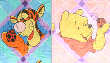 1990s Disney Winnie the Pooh  Tigger Blanket Reversable Twin Comforter 60x80in
