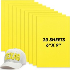20 Pcs 3mm Foam Sheets for 3D Embroidery, DIY Crafts, Yellow, 6x9 Inch