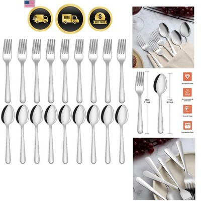 24-Piece Spoons and Forks Set Silverware Set - Forks and Spoons Food Grade St...