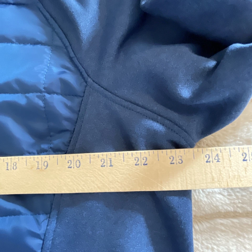 Orvis Quilted Jacket Blue Men's Large Full Zip Lightweight Fleece Outdoors Ski - Image 3 of 4