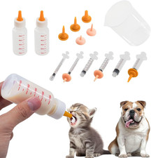 Pet Feeding Bottle and Syringe Set for Puppies and Kittens 2 Bottles,6 Syringes,