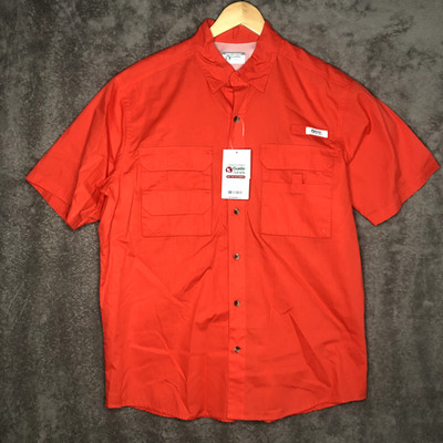 Fishing Shirt Mens Medium Orange Gander Mountain Guide Series Grenadine New Tags