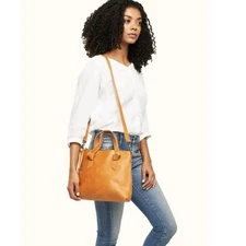 ABLE Bag Women's Brown Leather Rachel Knotted Details Crossbody Handbag