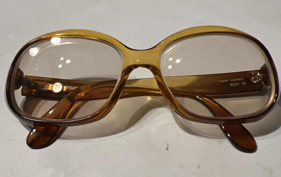 Vintage Playboy Eye Glasses Optyl Frames Amber Amber 1960's Germany - Image 3 of 4