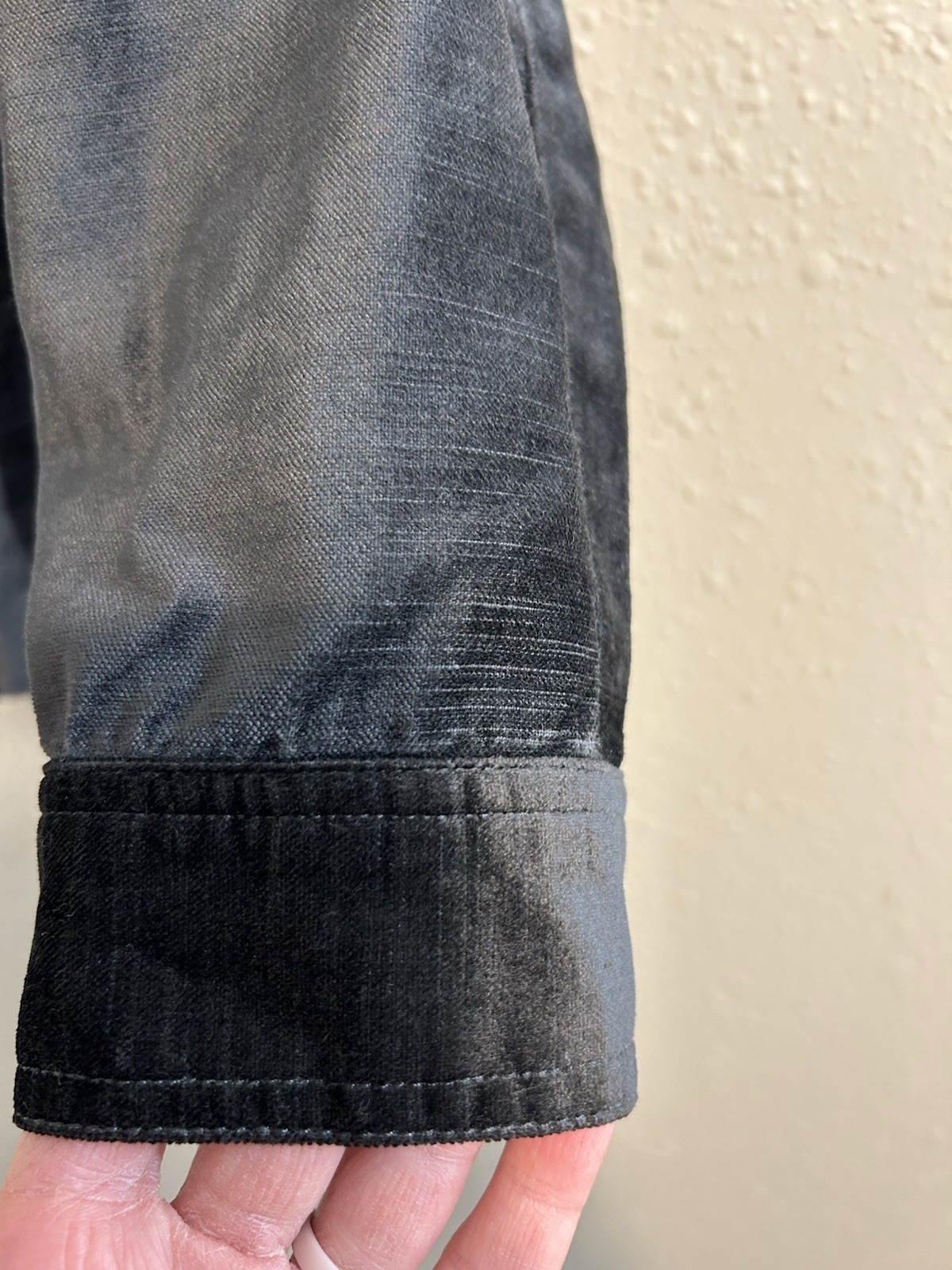 Cabi Black Button-Front Collared Wimsigoth Velvet… - image 7