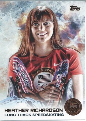 2014 Topps US Olympic BRONZE MEDAL HEATHER RICHARDSON Long Track Speed Skating