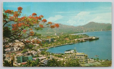 Vintage Acapulco Mexico Panoramic Bay View Postcard 1970s VISTACOLOR