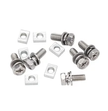 binifiMux 6-Pack Motorcycle Battery Terminal M6 x16mm Bolt Square Nut Kit, Stain