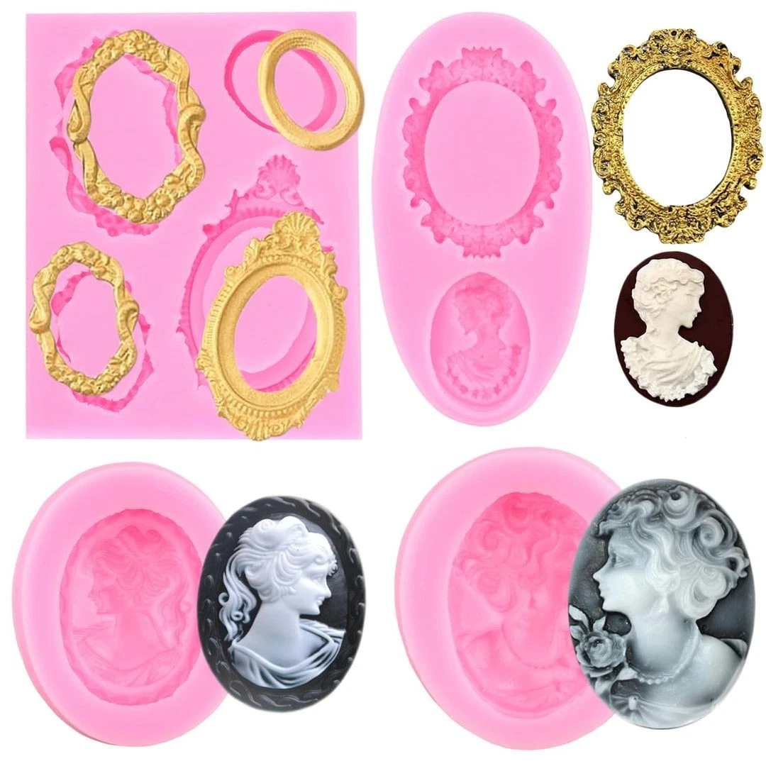 Fotolijst Fondant Mould Fotolijst Siliconen Mallen Vintage Spiegel