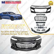 Complete Front Bumper Grille Kit Fit 2016-2018 Chevy Camaro Upgrade To Zl1 Style