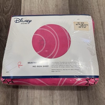 Disney Home Hot Pink Tinkerbell Queen Fitted Sheet Deadstock Vintage Y2K NIP
