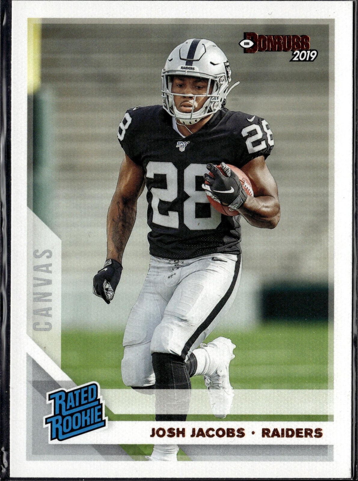 2019 Donruss #308 Josh Jacobs Rated Rookies Canvas