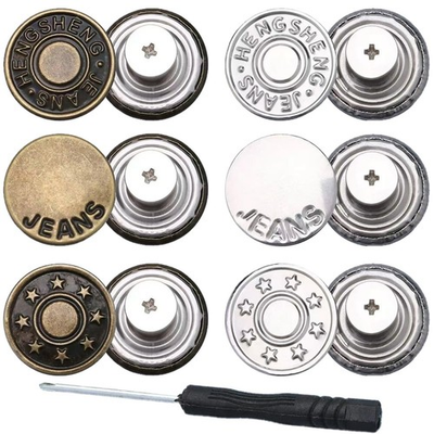 #ad 3 Sets Adjustable Jean Buttons Replacement Set No Sew Metal Pants Tightener $8.99