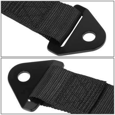 NRG Innovations Towing Hook Tow Strap – 1.875" Nylon, Adjustable, 6600 Lb Capacity (TOW-01BK)