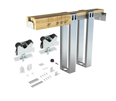 JUBEST 400LBS Pocket Door Frame Kit, Commercial Grade, for 2x6 Stud Wall, Hea...