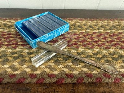 Poltar Crystal Bar 6pc Knife Rest Set in Box Czech