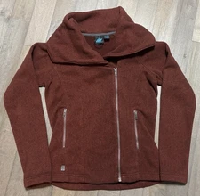 Eastern Mountain Sports Shawl Collar Fleece Jacket Women’s Medium Burgundy