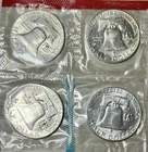 Lot of 4 (2) 1963-P  (2) 1963-D 90% silver UNCIRCULATED Franklin halve dollar