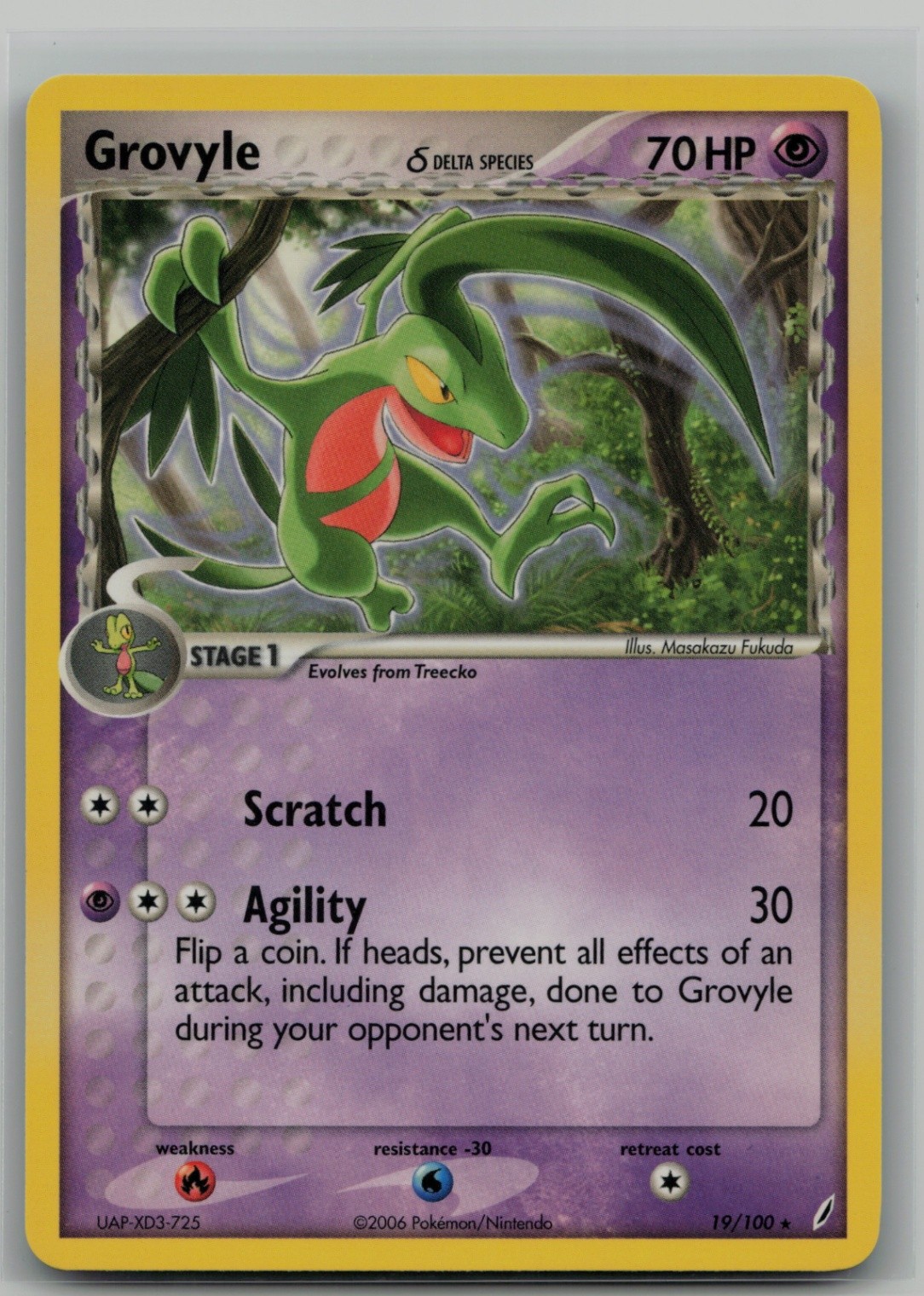 Grovyle (Delta Species) Rare Crystal Guardians 19/100 NM