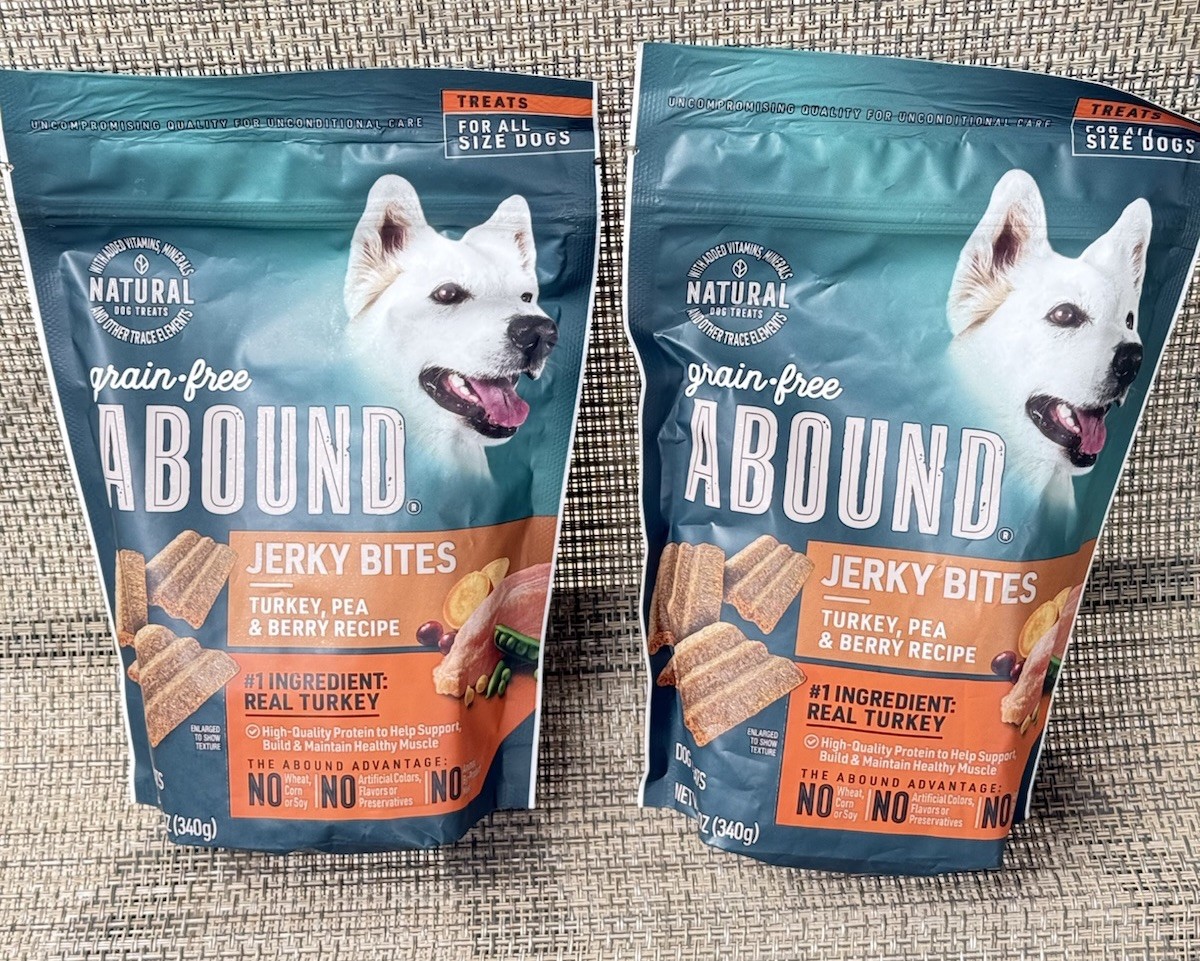 Abound Grain Free Duck Pea Blueberry Dog Treats 12 oz Jerky 