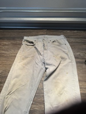 vtg Levis 501 0657 Denim Gray Jeans USA Made Distressed Altered 30x29 80s Mens