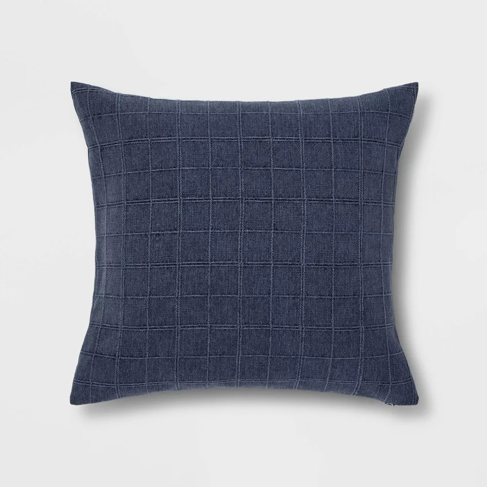 Oversized Woven Windowpane Square Throw Pillow Blue - Threshold 2190₽