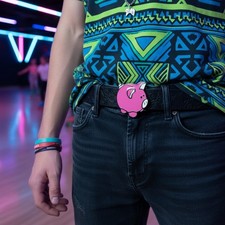 New Men Women Teen Metal Belt Buckle Pink Piggy Bank Animation Casual Party Cool