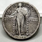 1918-S Standing Liberty Quarter VF - Clashed Dies 'E' Error