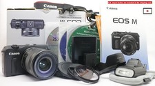  NEAR MINT Canon EOS M Mirrorless Digital SLR w/EF-M 18-55mm IS STM Lens 51107