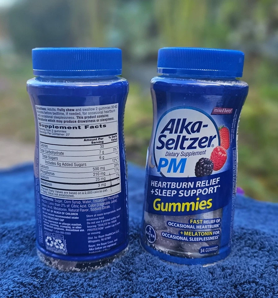 2 Pack Alka Seltzer PM Gummies Heartburn Relief & Sleep, 54 Ct Each, Exp 04/26 - Image 2 of 2