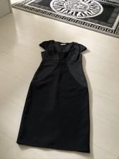 Jasper Conran Ladies Black Lined Smart Pencil Dress 10 Cap Sleeves work office 