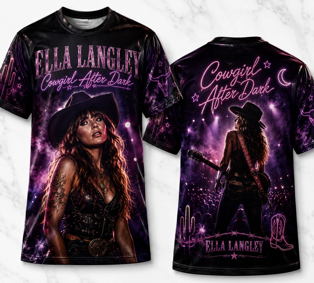 Cowgirl After Dark Ella Langley 3D T Shirt Full Size