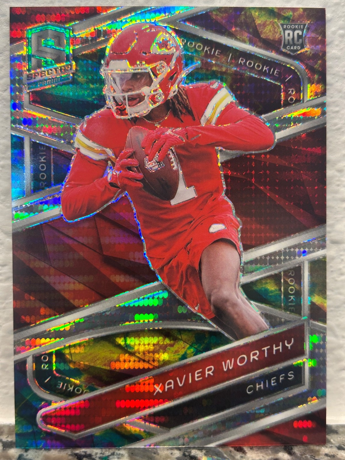 2024 Panini Spectra Xavier Worthy CELESTIAL PRIZM /99 RC ROOKIE SSP #117 CHIEFS