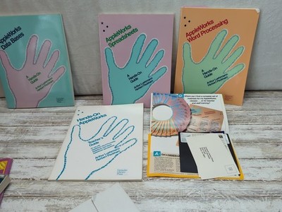 1987 AppleWorks Databases A Hands On Guide, Complete Kit 5.25 Floppy 