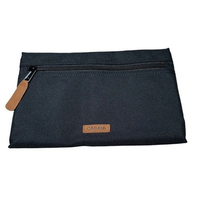 Cabaia Black Travel Pouch Organizer Zipper Cosmetic Tech Bag Small